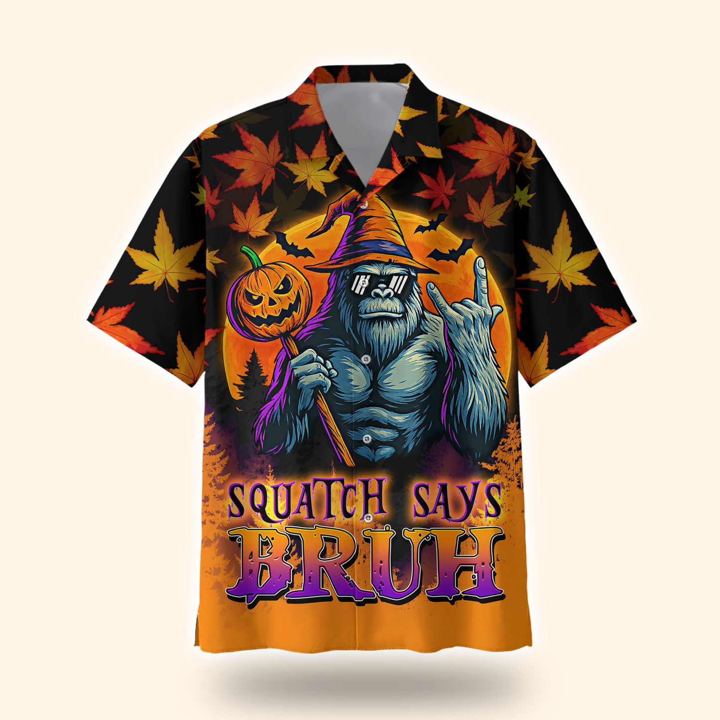 Bigfoot Witch Halloween Pumpkin shirt, Custom Choo