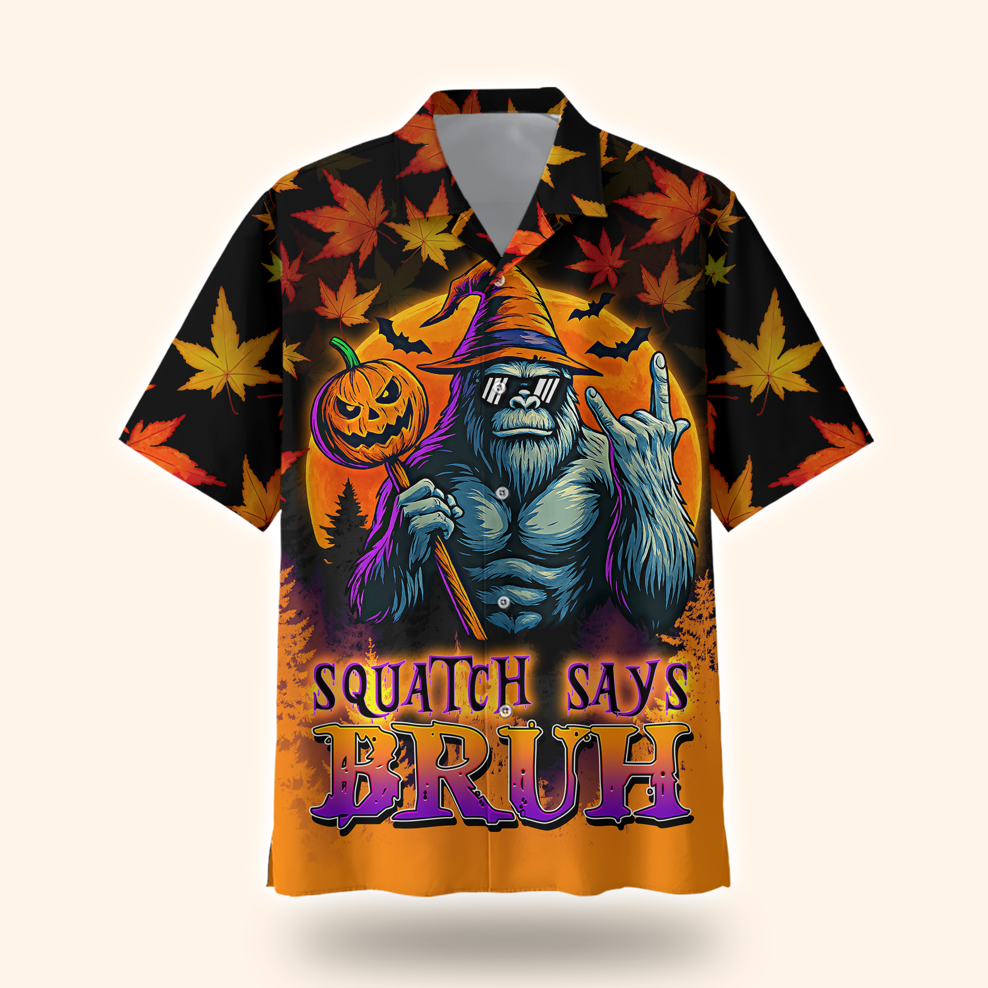 Bigfoot Witch Halloween Pumpkin shirt, Custom Choo