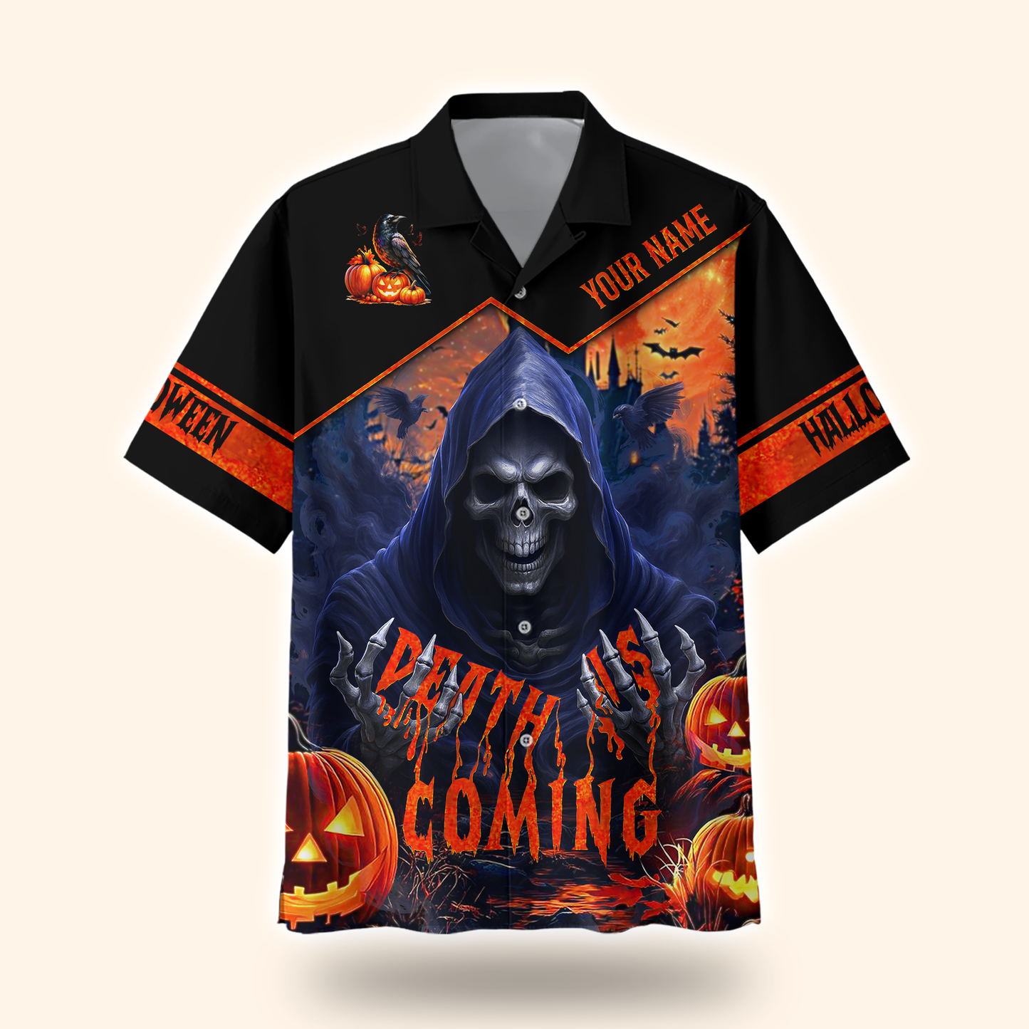 The Grim Reaper Custom Name Halloween shirt, Custom Choo