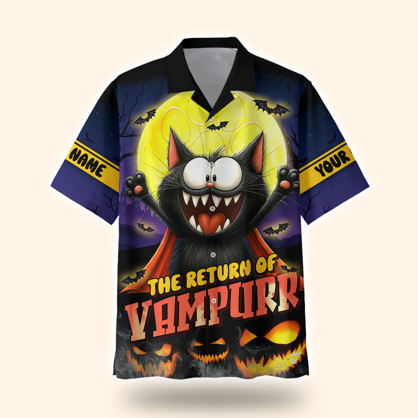 Personalized Vampurr Hoodie – The Return of Vampurr Funny Cat Halloween Zip Up, Custom Choo