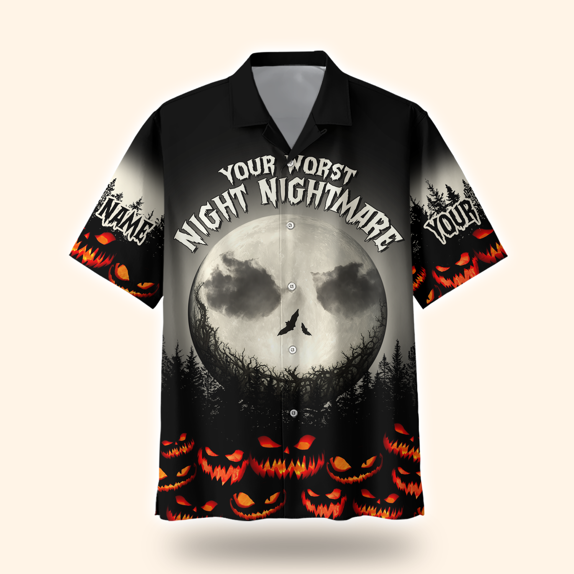Personalized Halloween Hoodie – Your Worst Nightmare Full Moon Zip Up, Custom Choo