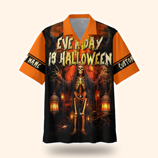 Personalized Every Day Is Halloween Hoodie – Skeleton Lantern Scary Jacket, Custom Choo