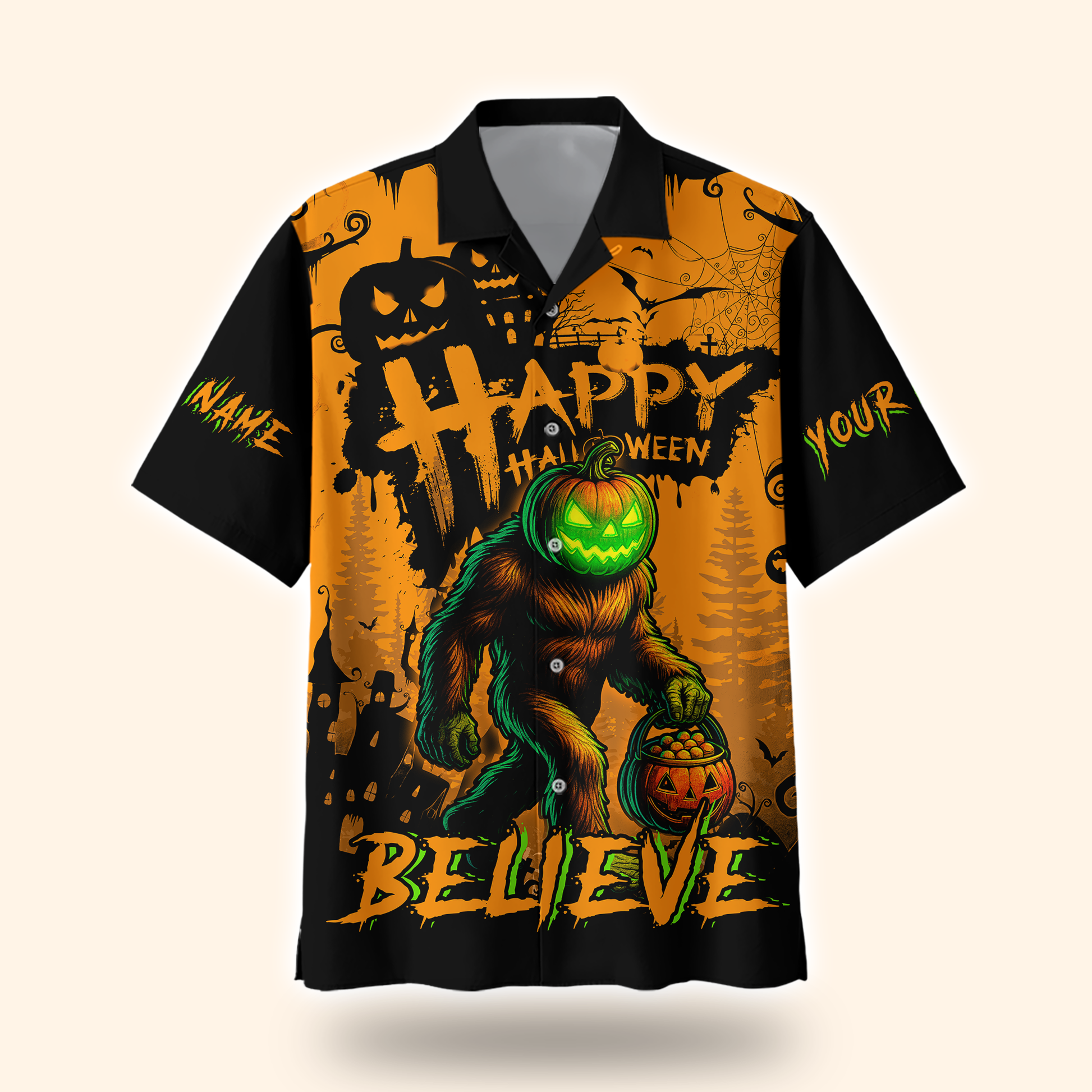 Personalized Sasquatch Pumpkin Head shirt, Custom Choo