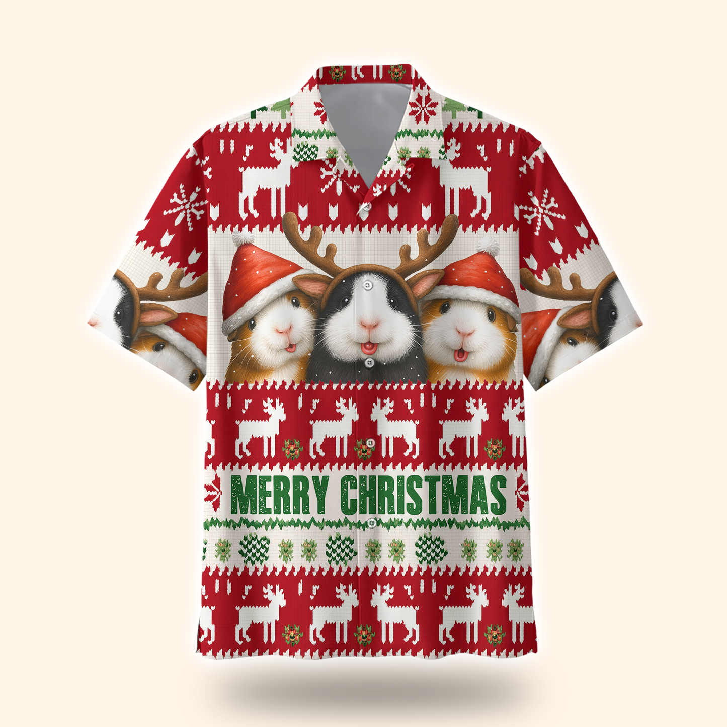 Funny Guinea Pig Christmas Hoodie – Merry Christmas Ugly Sweater Style Zip Up
