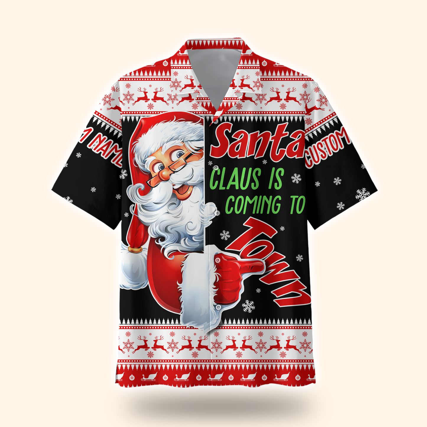 Santa Claus Is Coming to Town Hoodie – Personalized Christmas Hoodie, Funny Holiday Zip Up