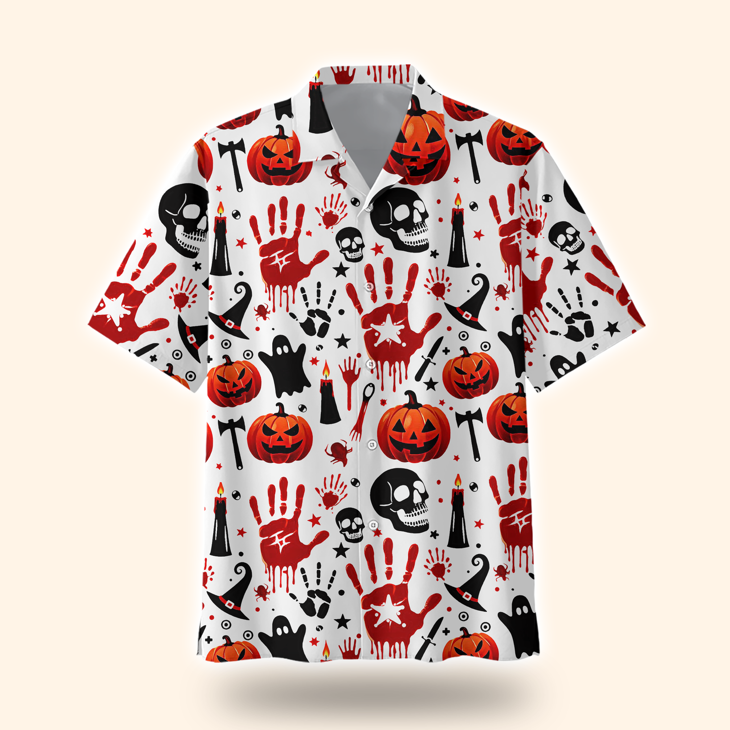 Bloody Handprint and Pumpkin Halloween shirt, Custom Choo