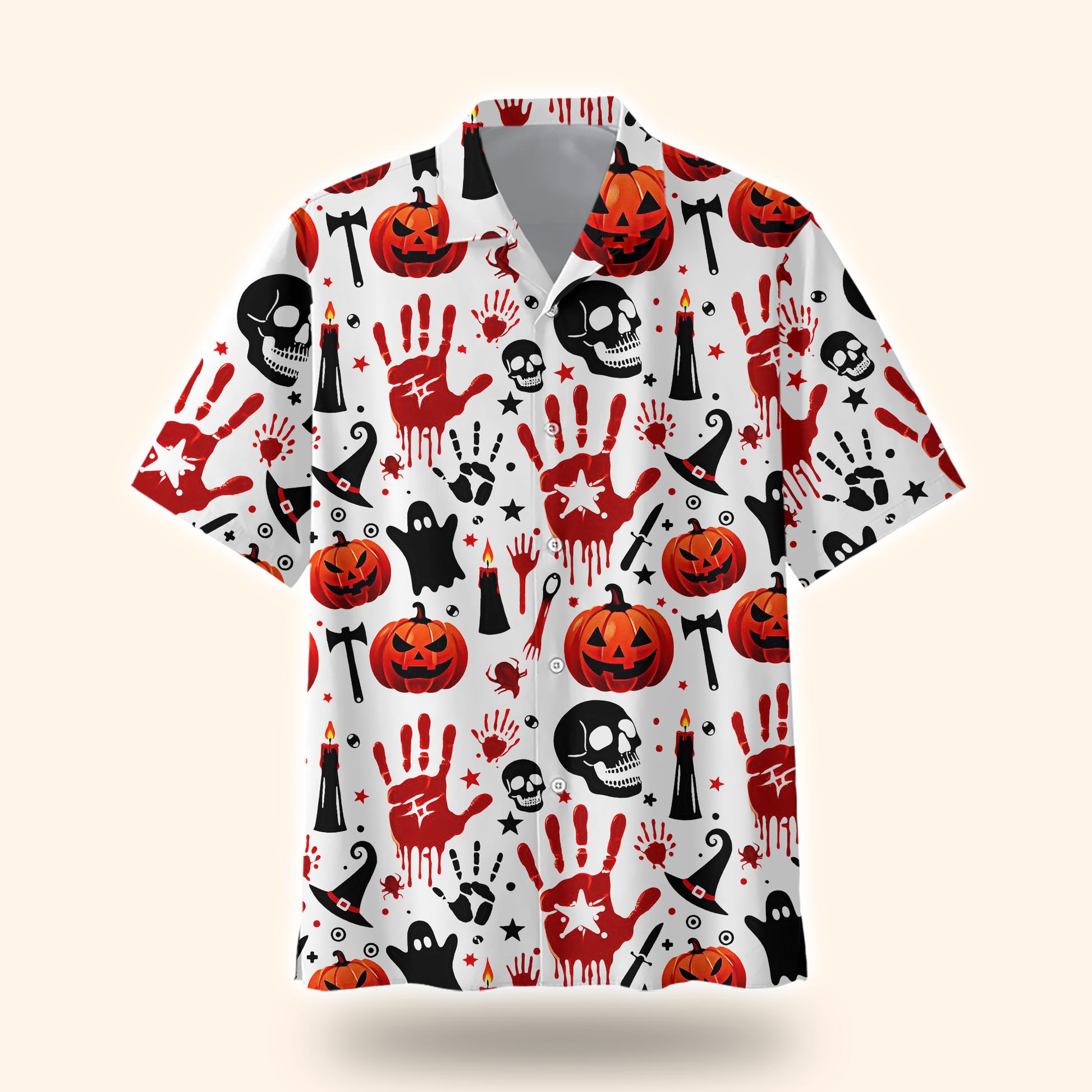 Bloody Handprint and Pumpkin Halloween shirt, Custom Choo