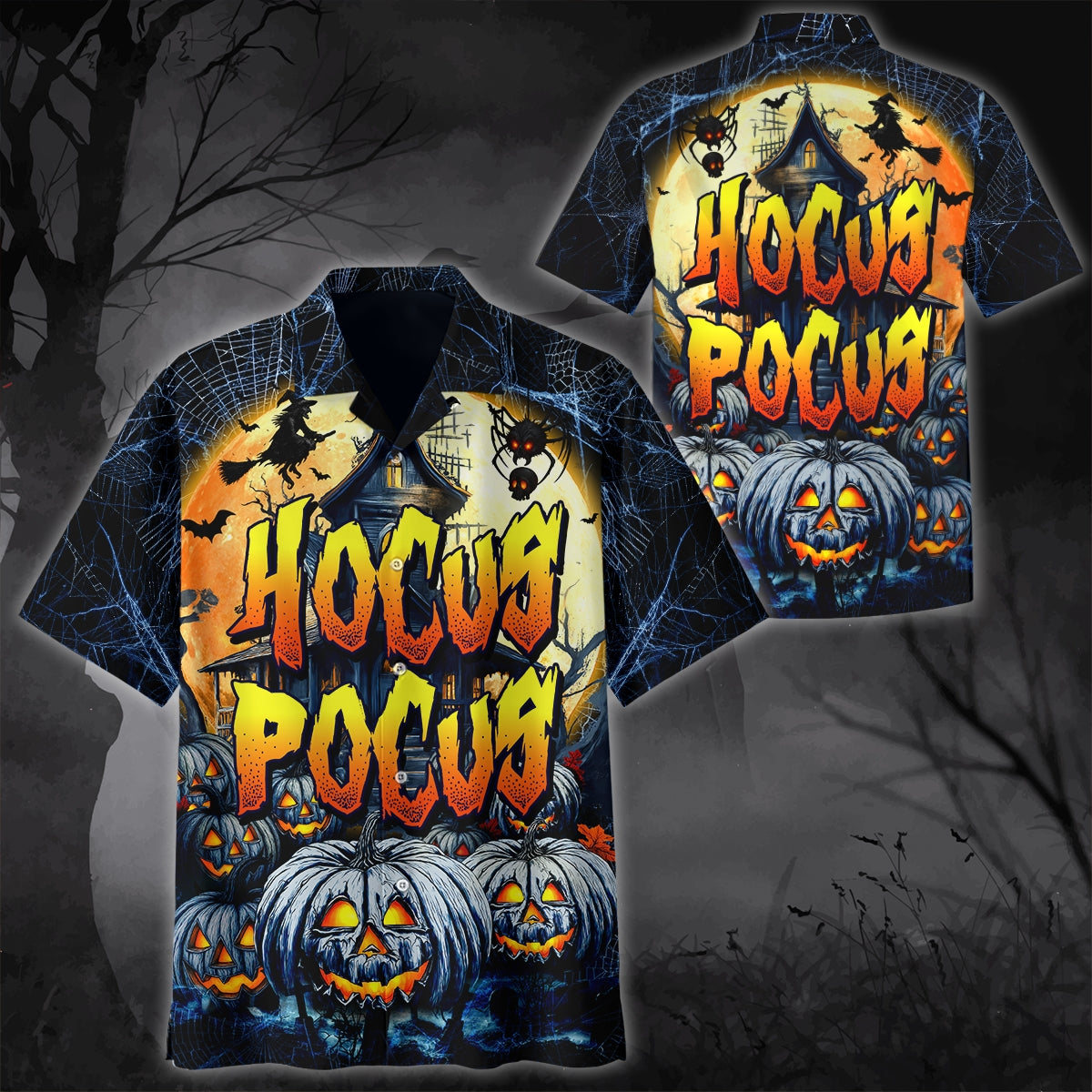 Hocus Pocus Halloween Shirt – Spooky Pumpkins & Haunted House Design