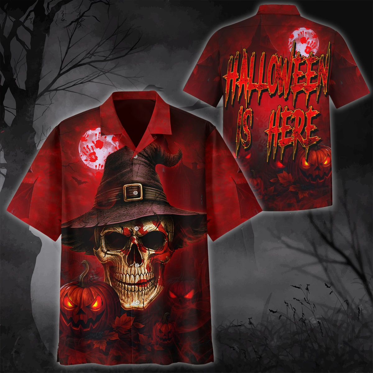 Halloween Is Here Hoodie – Skull And Pumpkin Print 3D Sweatshirt