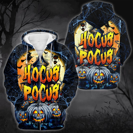 Hocus Pocus Halloween Shirt – Spooky Pumpkins & Haunted House Design, Custom Choo