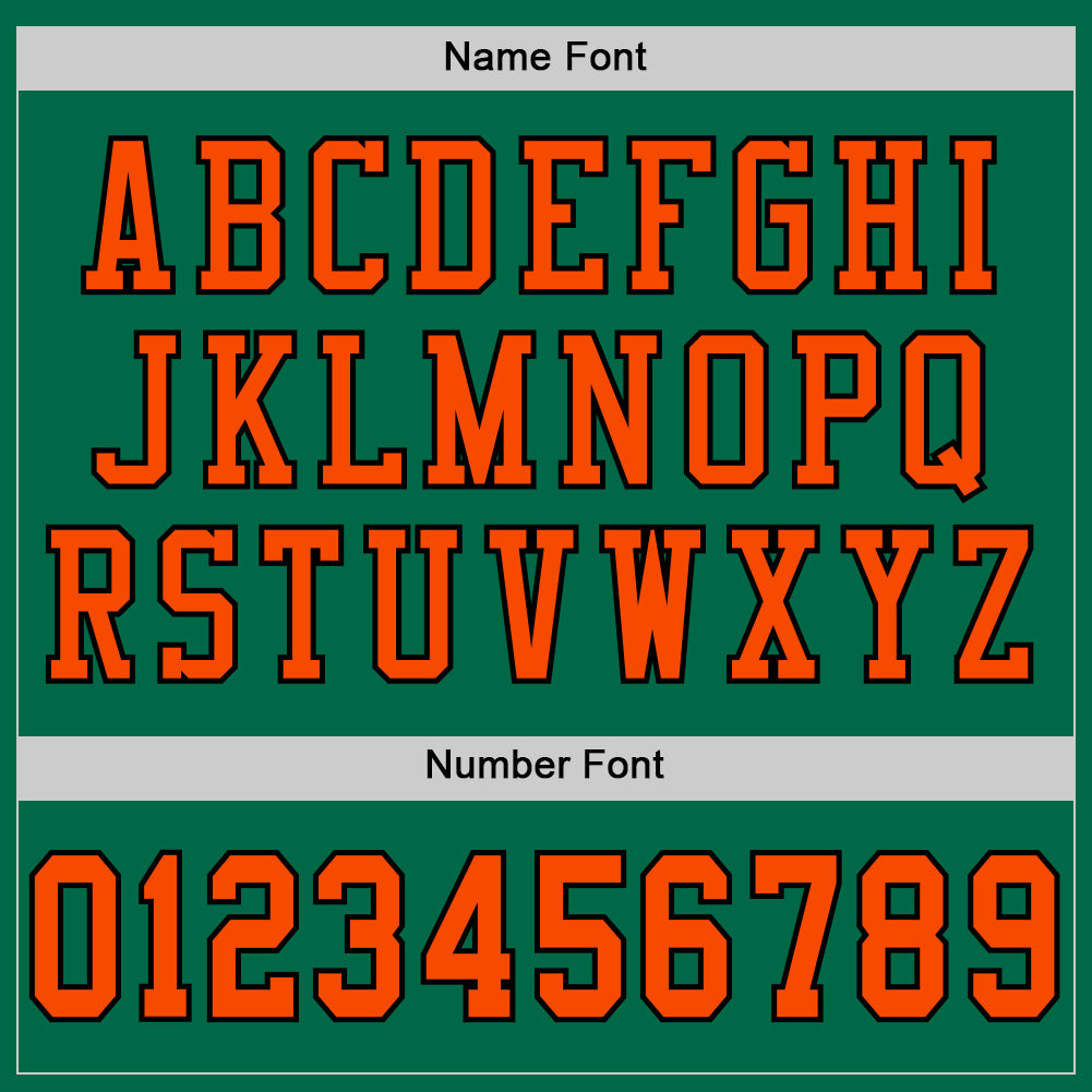 Custom Kelly Green Orange-Black Mesh Authentic Football Jersey