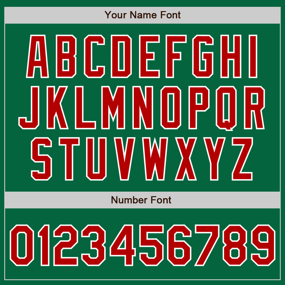 Custom Stitched Kelly Green Red-White Baseball Pullover Sweatshirt Hoodie
