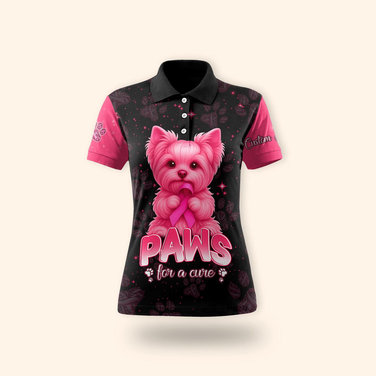 Personalized Paws For A Cure - Breast Cancer Awareness Shirt