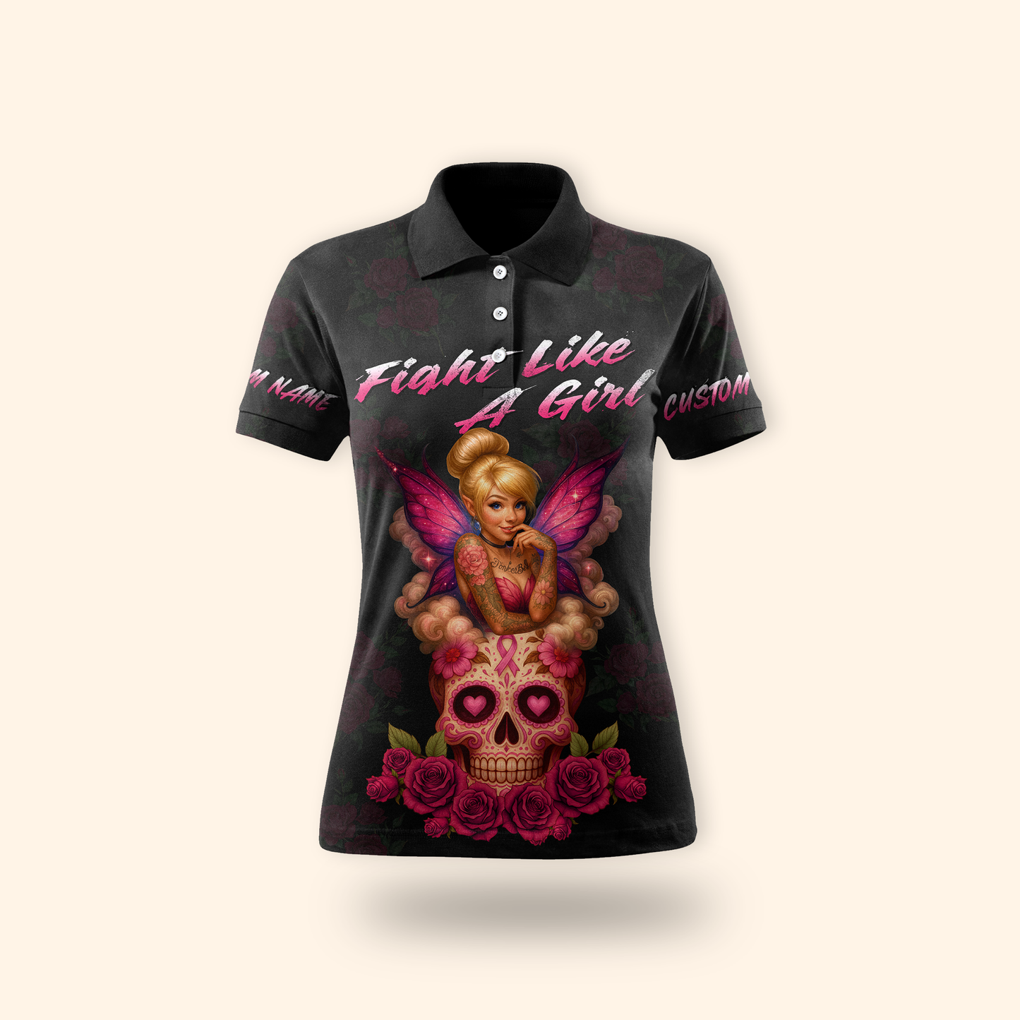 Personalized Fairy Fight Like A Girl - Breast Cancer Awareness Shirt, Custom Choo