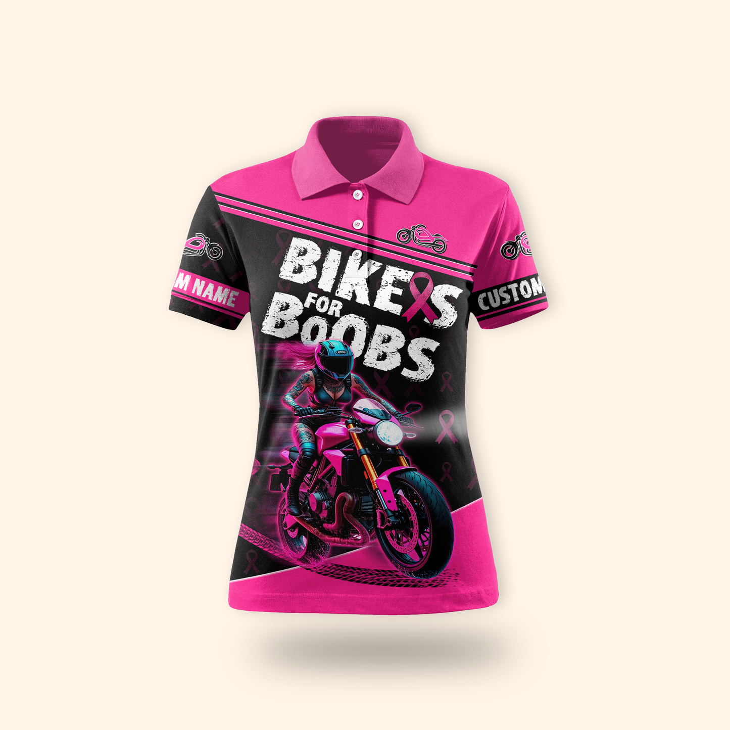 Personalized Bikes For Boobs Breast Cancer Awareness Shirt, Custom Choo