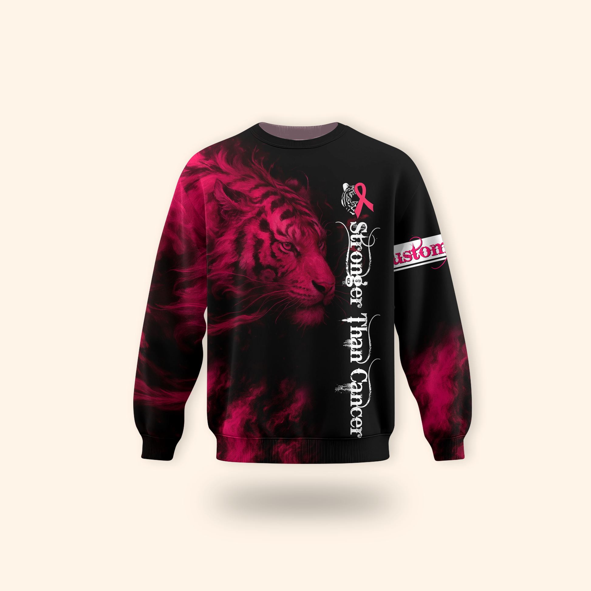 "Fierce Tiger Strength" Outfit - Breast Cancer Awareness Shirt, Custom Choo