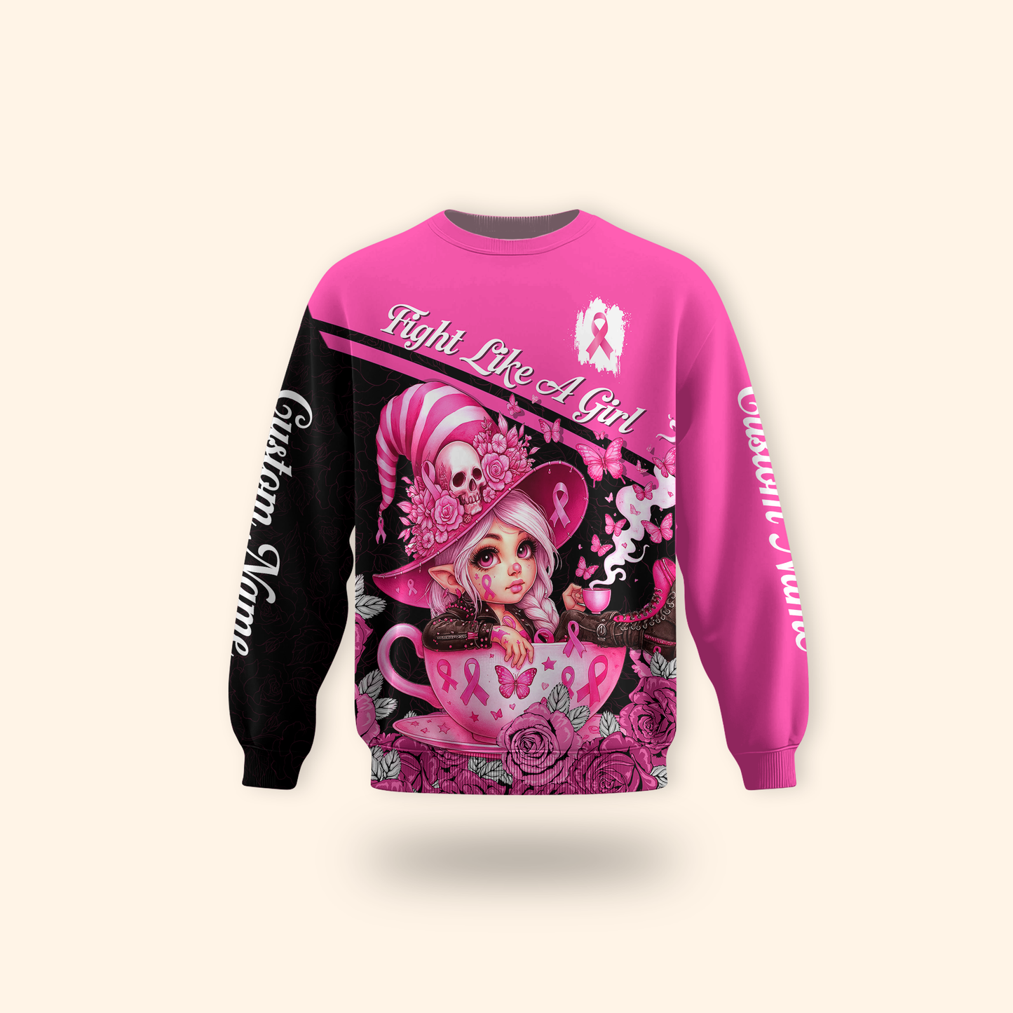 Personalized "Fight Like A Girl" Breast Cancer Awareness, Custom Choo