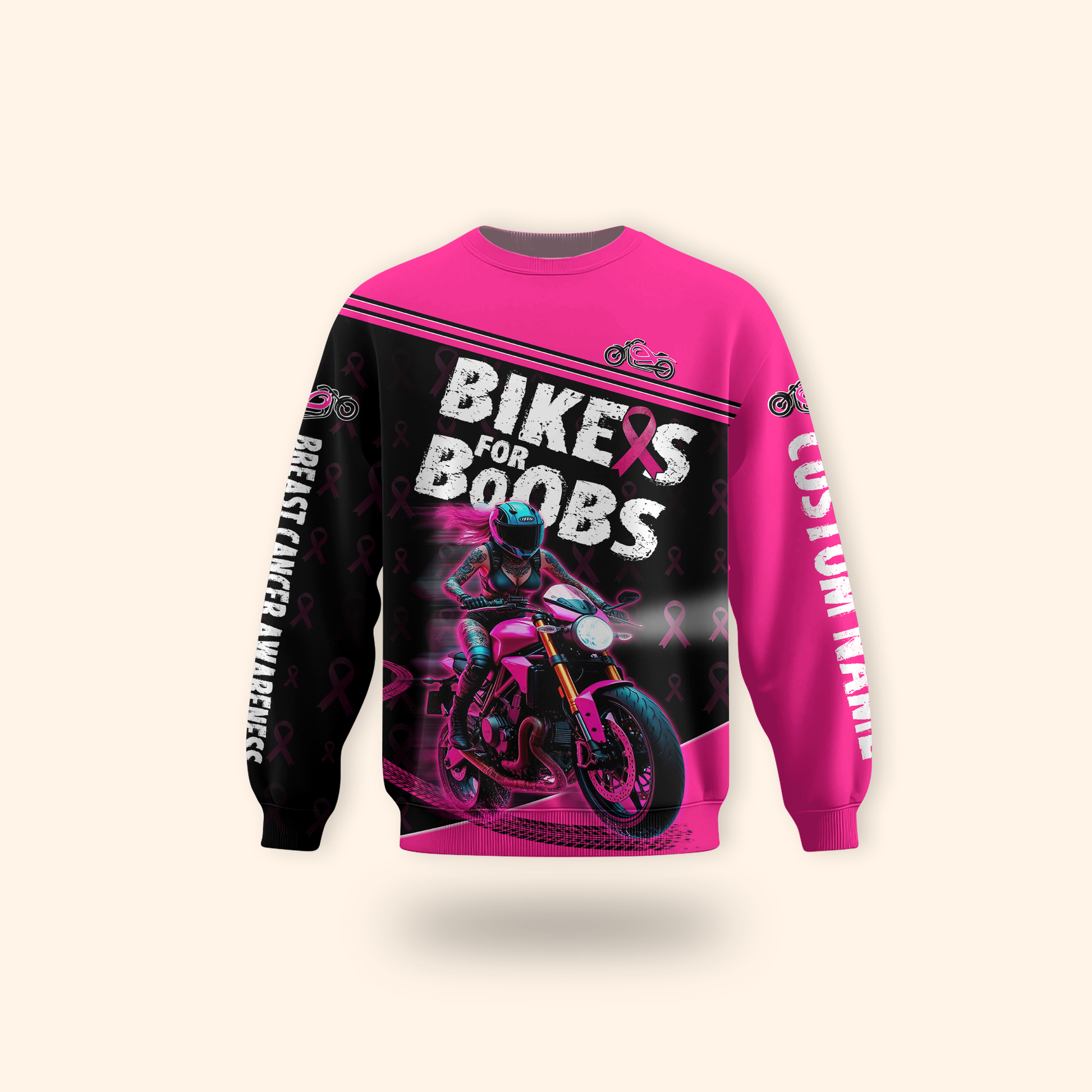 Personalized Bikes For Boobs Breast Cancer Awareness Shirt, Custom Choo