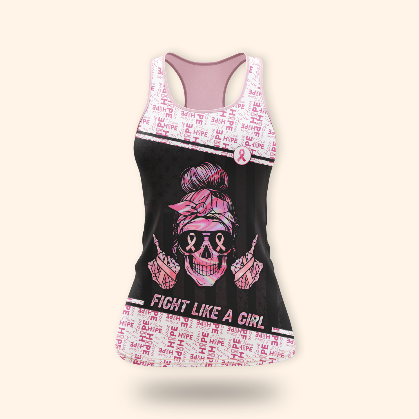 Personalized Fight Like A Skull Girl - Breast Cancer Awareness Shirt