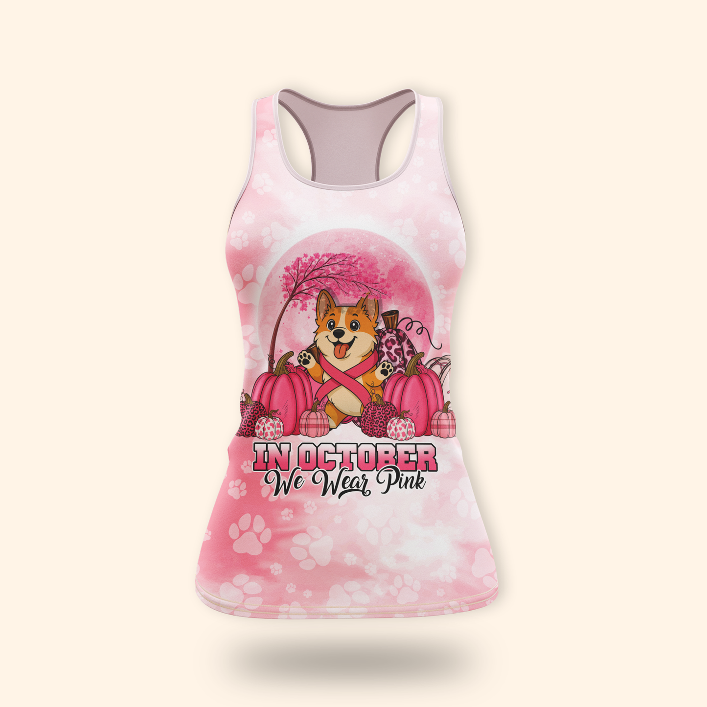Breast Cancer Awareness Corgi Custom Name, Custom Choo