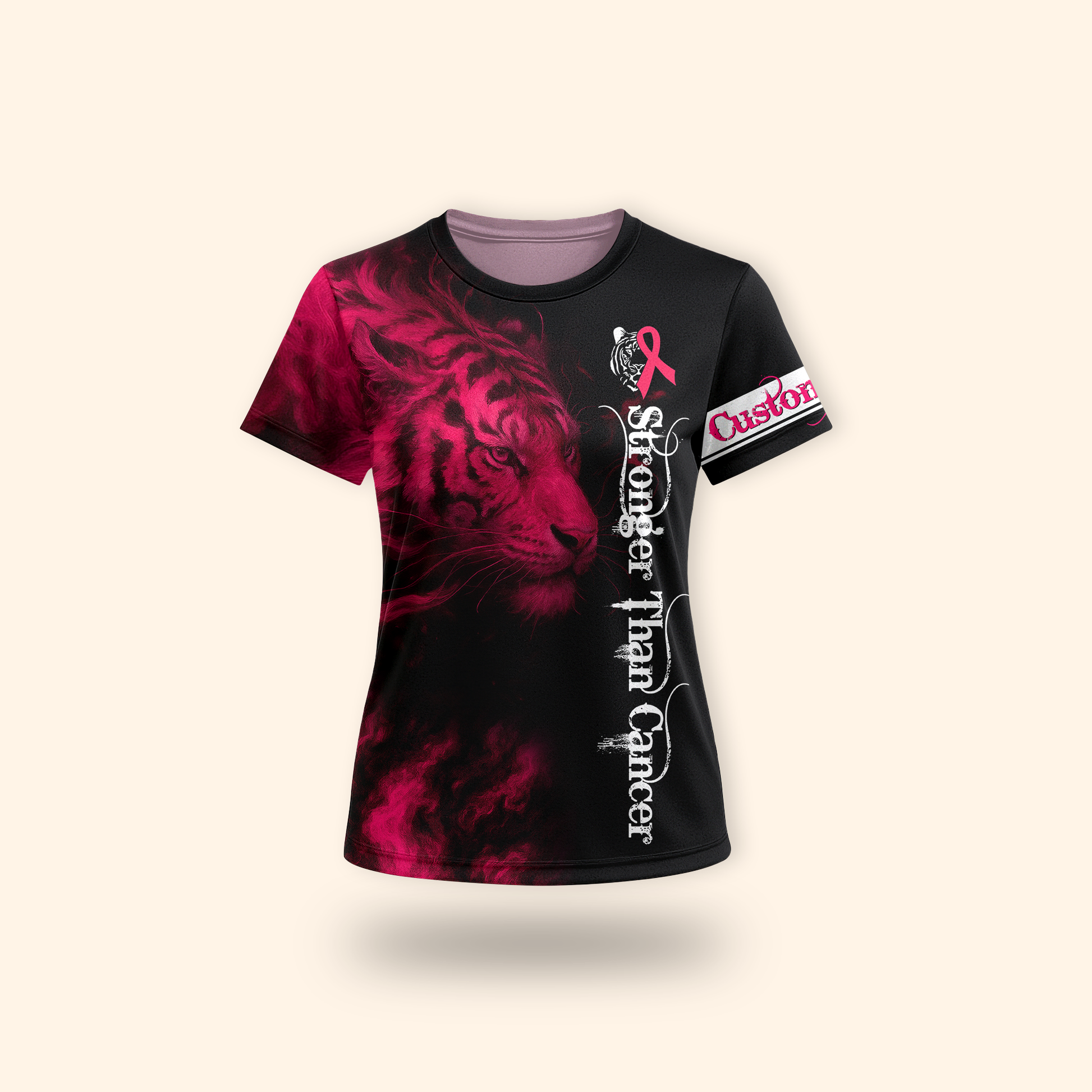 "Fierce Tiger Strength" Outfit - Breast Cancer Awareness Shirt, Custom Choo