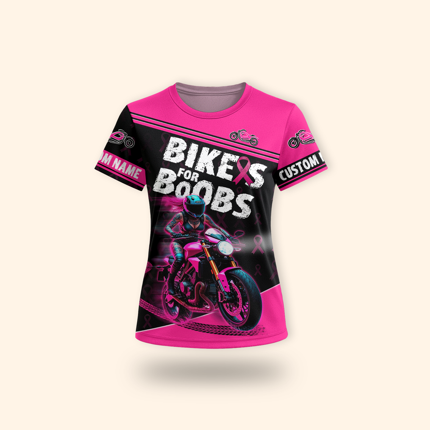 Personalized Bikes For Boobs Breast Cancer Awareness Shirt, Custom Choo
