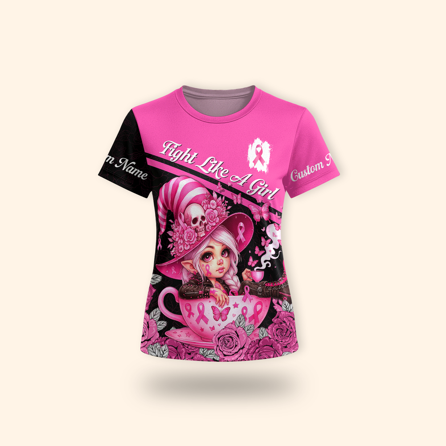 Personalized "Fight Like A Girl" Breast Cancer Awareness, Custom Choo