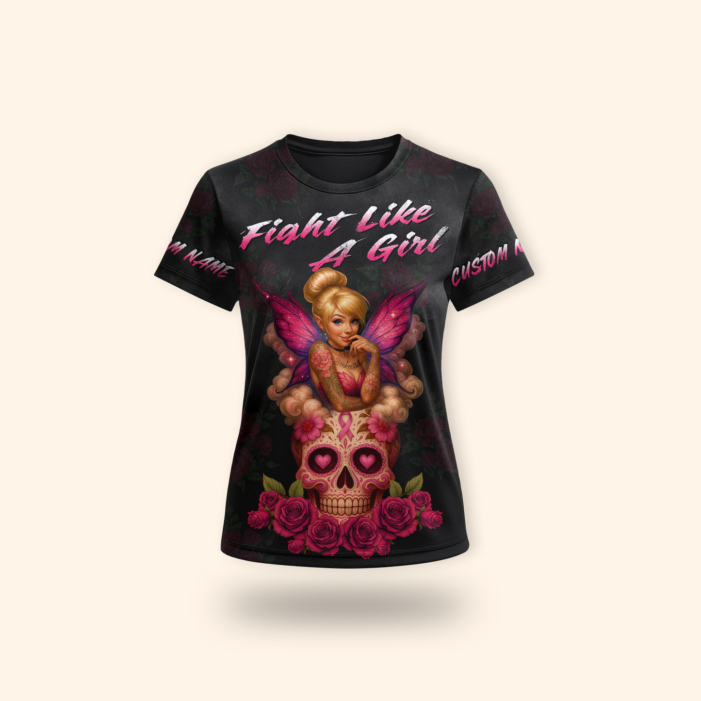 Personalized Fairy Fight Like A Girl - Breast Cancer Awareness Shirt, Custom Choo