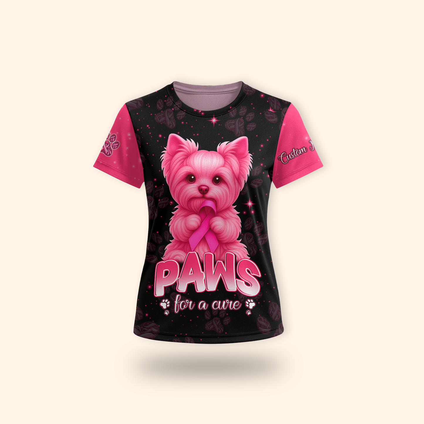 Personalized Paws For A Cure - Breast Cancer Awareness Shirt