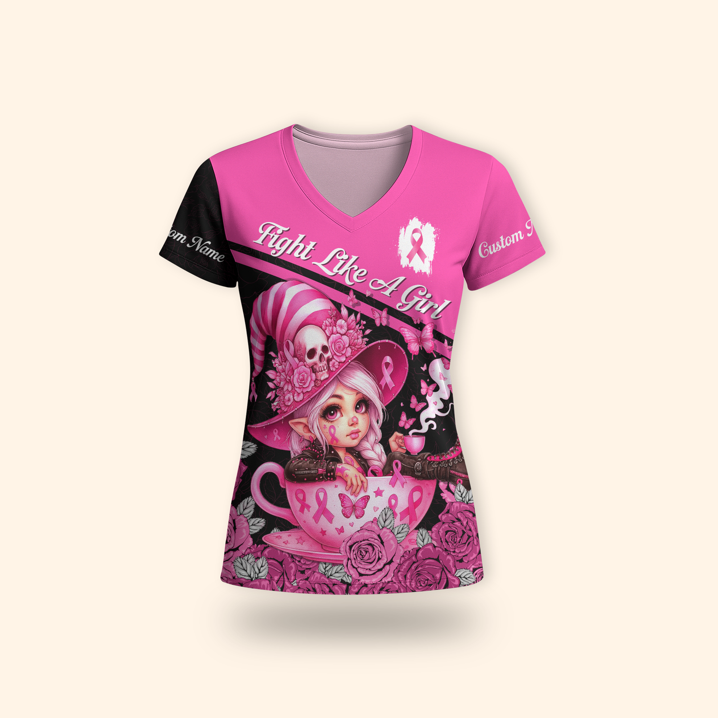 Personalized "Fight Like A Girl" Breast Cancer Awareness, Custom Choo