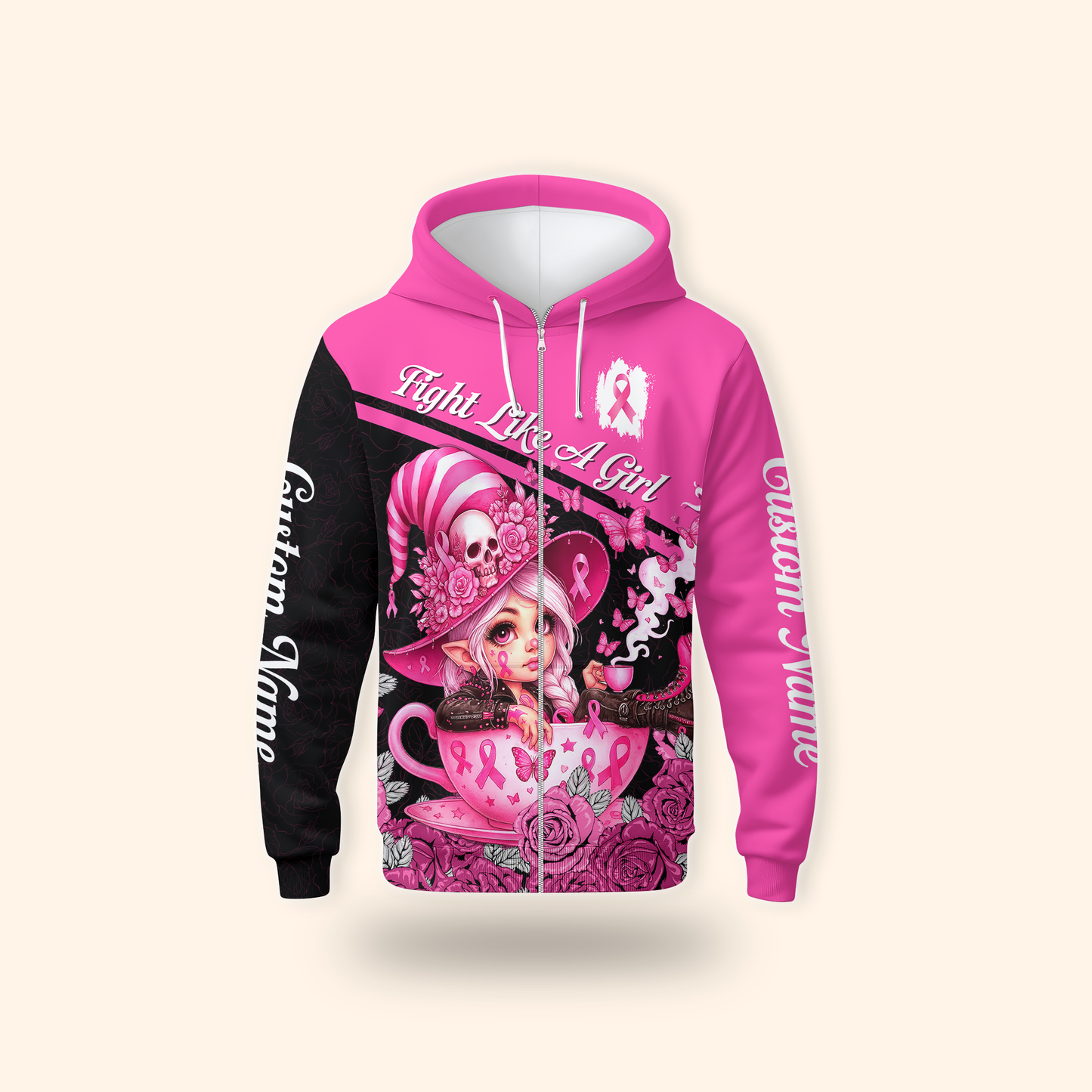 Personalized "Fight Like A Girl" Breast Cancer Awareness, Custom Choo