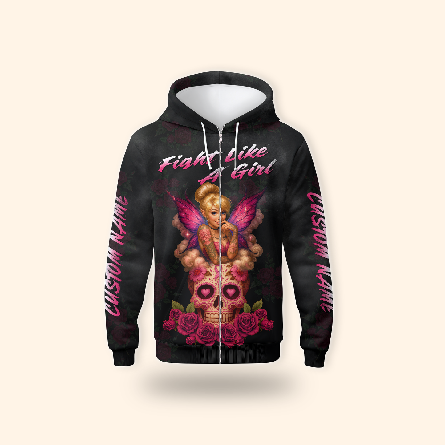 Personalized Fairy Fight Like A Girl - Breast Cancer Awareness Shirt, Custom Choo