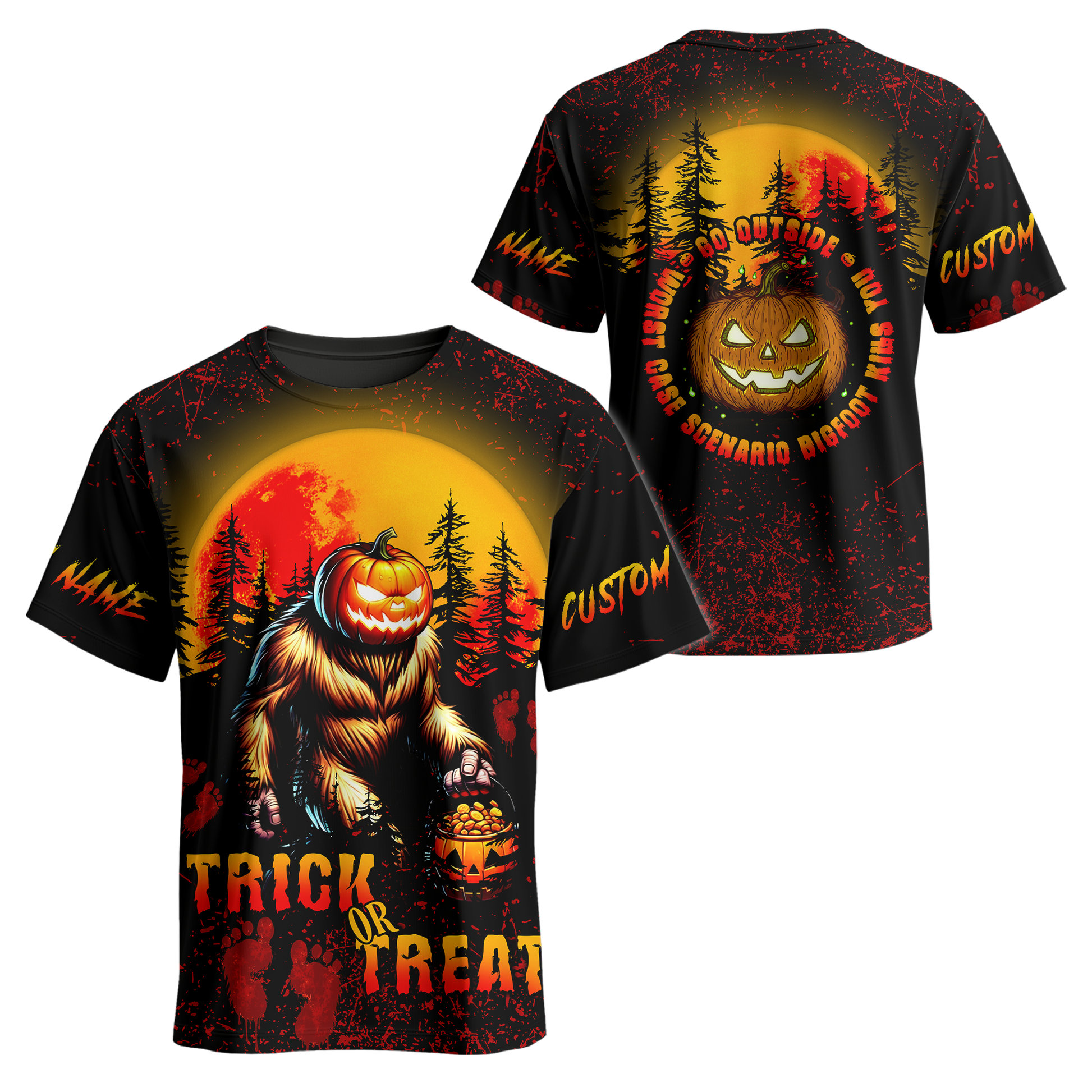 Bigfoot Pumpkin Head Halloween shirt, Custom Choo