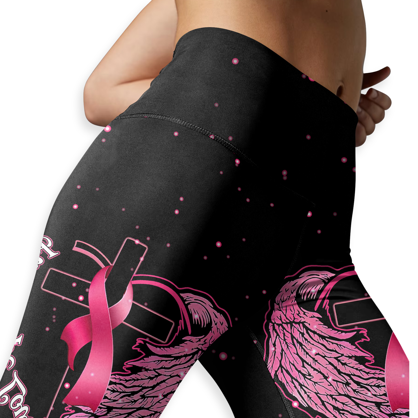 Faith Hope Love For My Mom In Heven - Combo Legging Tanktop Breast Cancer Awareness