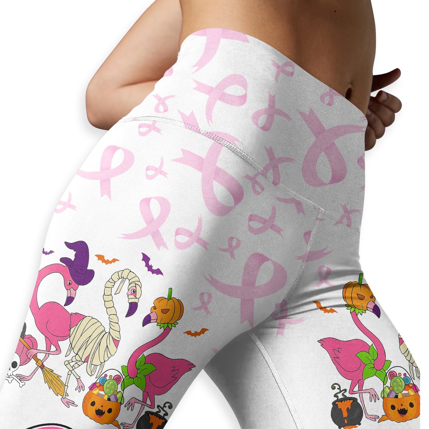 Spooky Flamingo Breast Cancer Awareness Outfit, Custom Choo