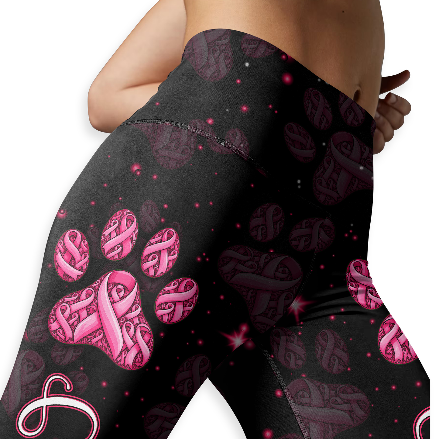 Personalized Paws For A Cure - Combo Legging Tanktop Breast Cancer Awareness