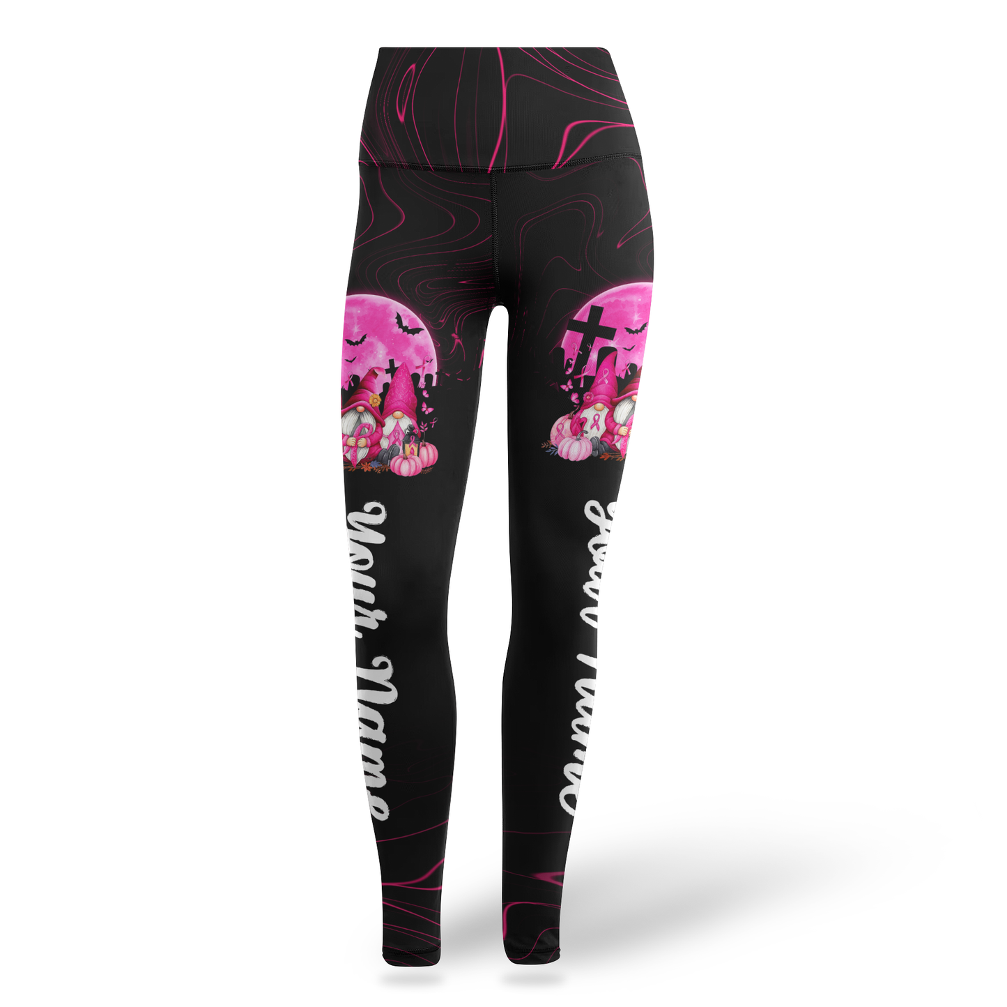 Personalized "In October We Wear Pink" Gnomes Leggings and Tank Top Set, Custom Choo