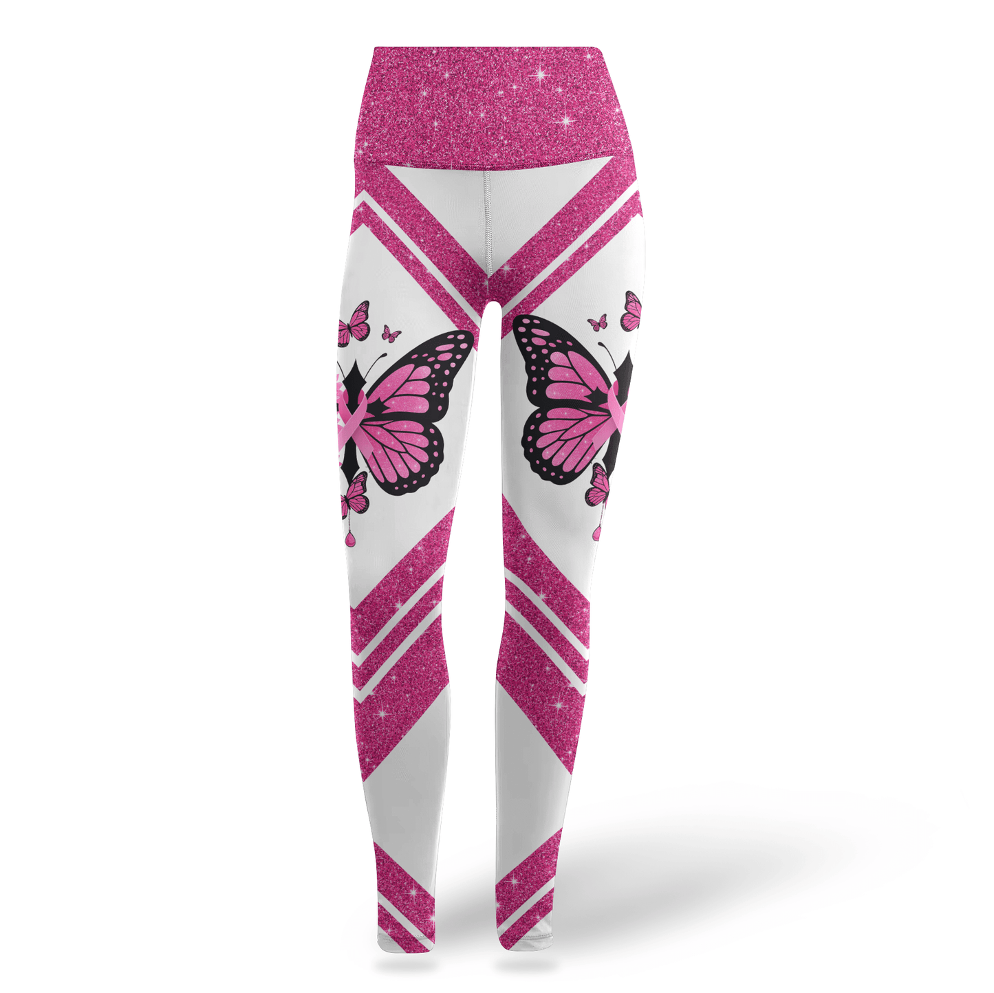 Faith Hope Love Cross-Marked Butterfly - Combo Legging Tanktop Breast Cancer Awareness