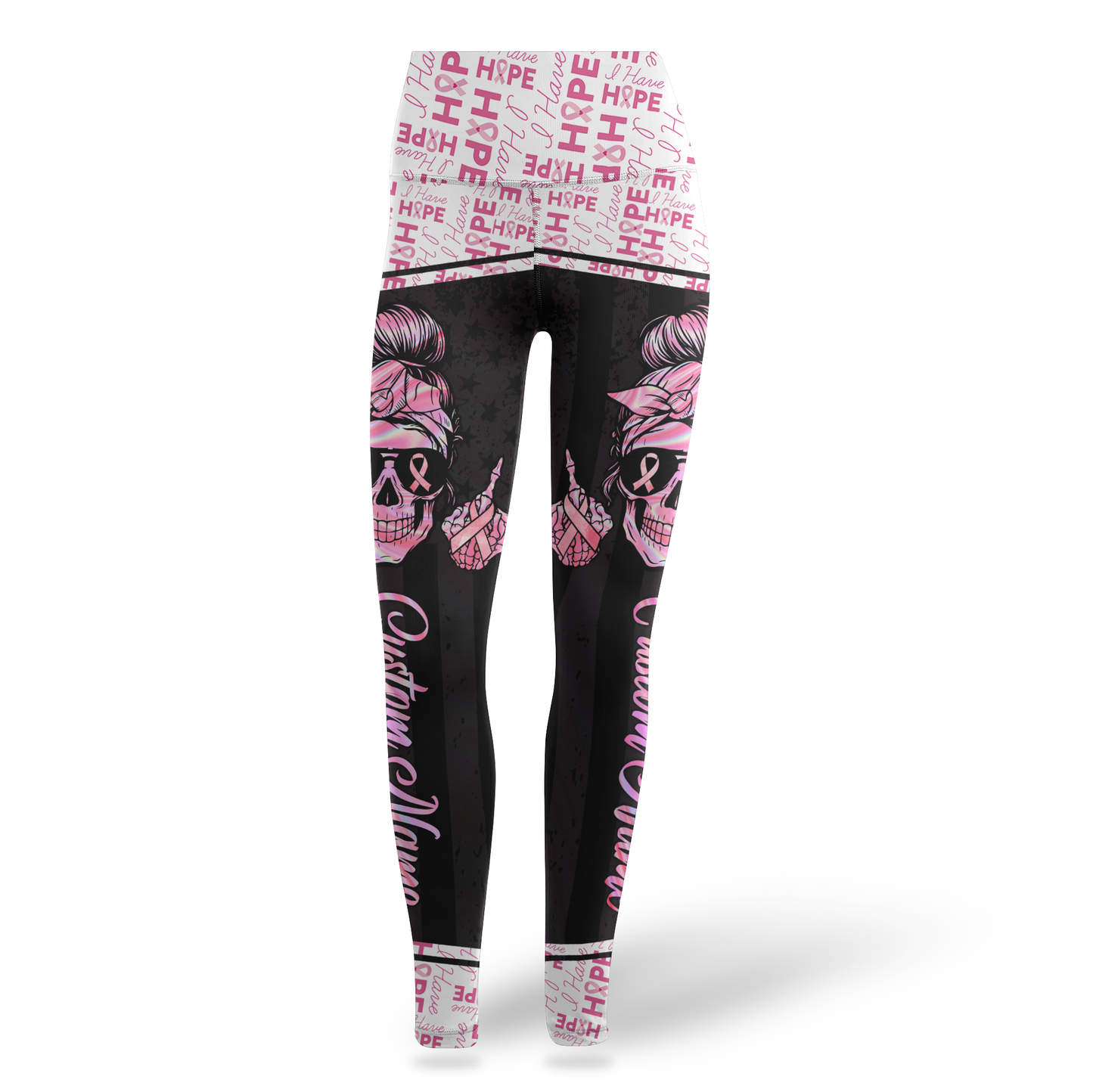 Personalized Fight Like A Skull Girl- Combo Legging Tanktop Breast Cancer Awareness