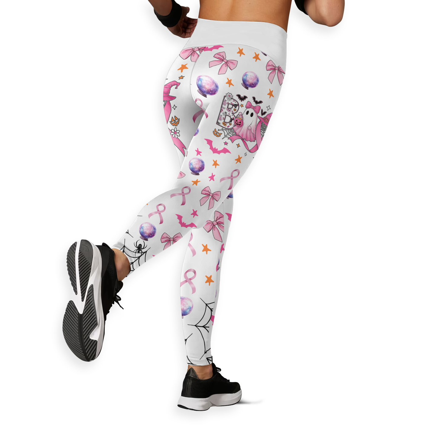 Pink Ribbon Ghost "Boo" Hollow Tank and Leggings Combo