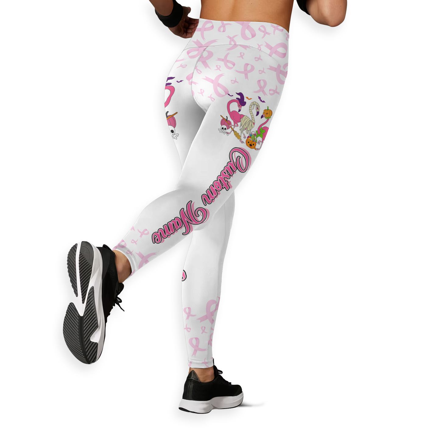 Spooky Flamingo Breast Cancer Awareness Outfit, Custom Choo