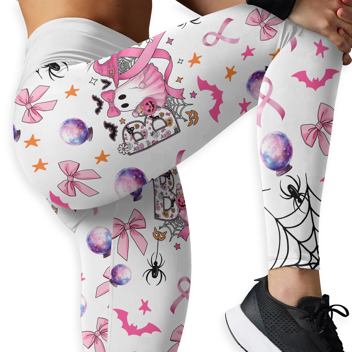 Pink Ribbon Ghost "Boo" Hollow Tank and Leggings Combo