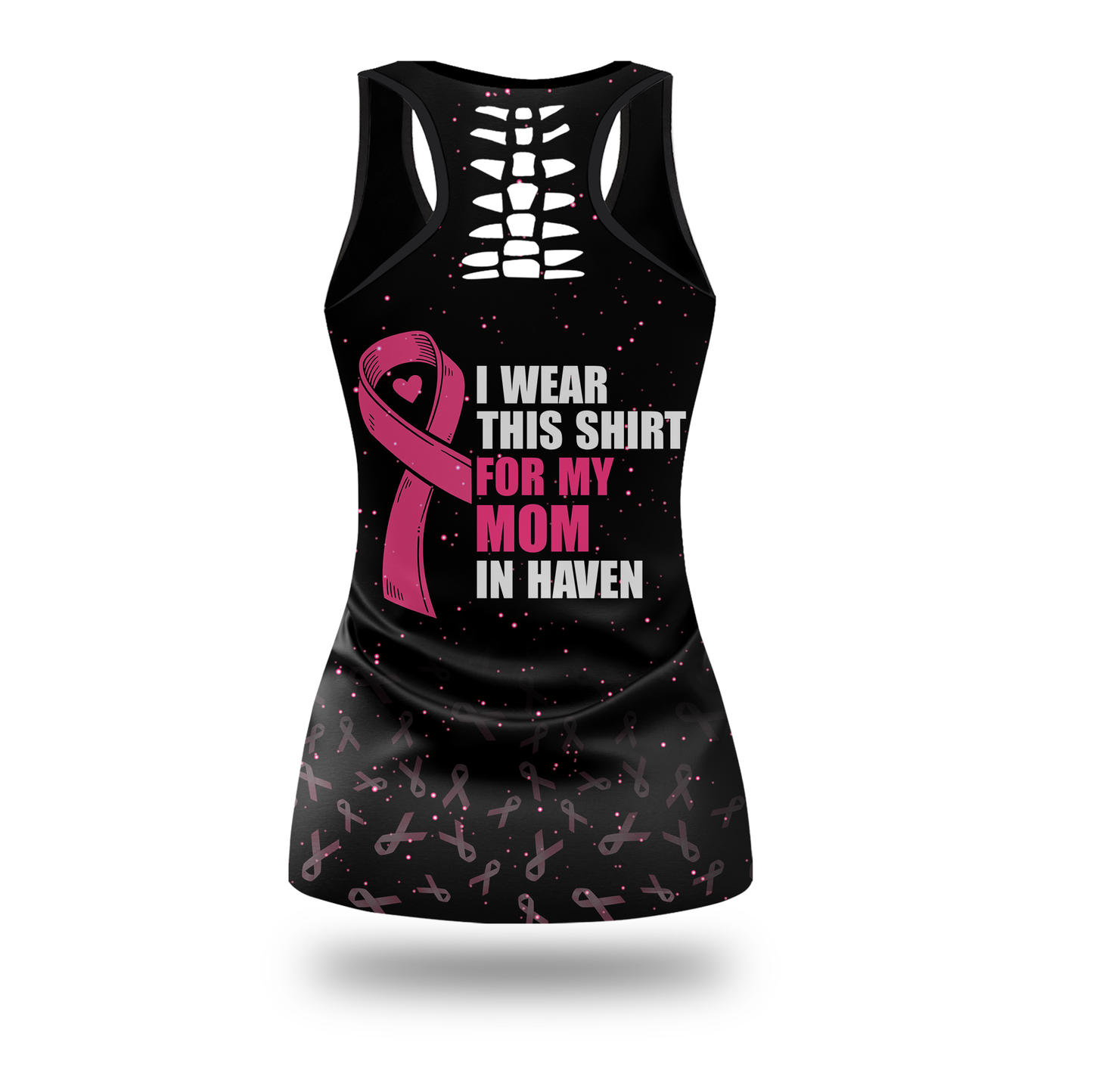 Faith Hope Love For My Mom In Heven - Combo Legging Tanktop Breast Cancer Awareness