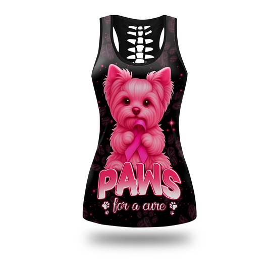 Personalized Paws For A Cure - Combo Legging Tanktop Breast Cancer Awareness, Custom Choo