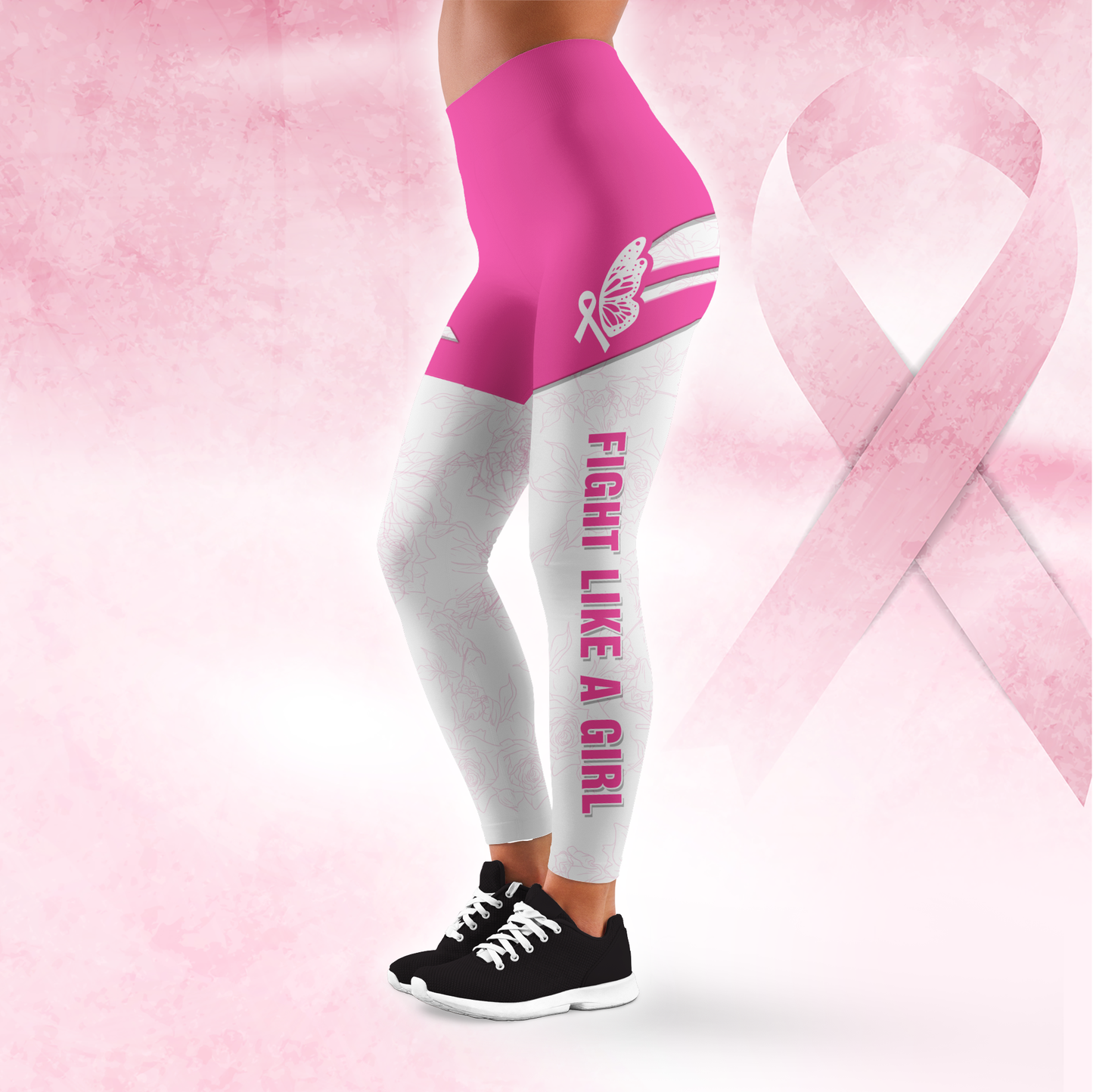 Personalized Fight Like A Black Girl - Combo Legging Tanktop Breast Cancer Awareness, Custom Choo