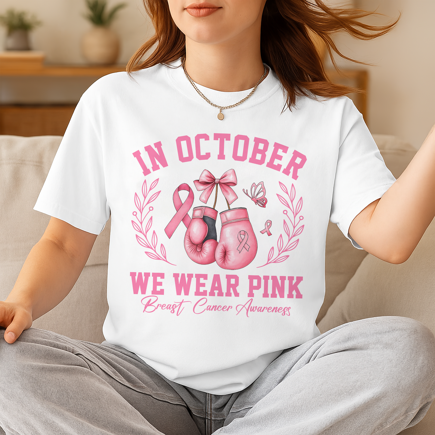 Breast Cancer Areness Shirt - In October We Wear Pink