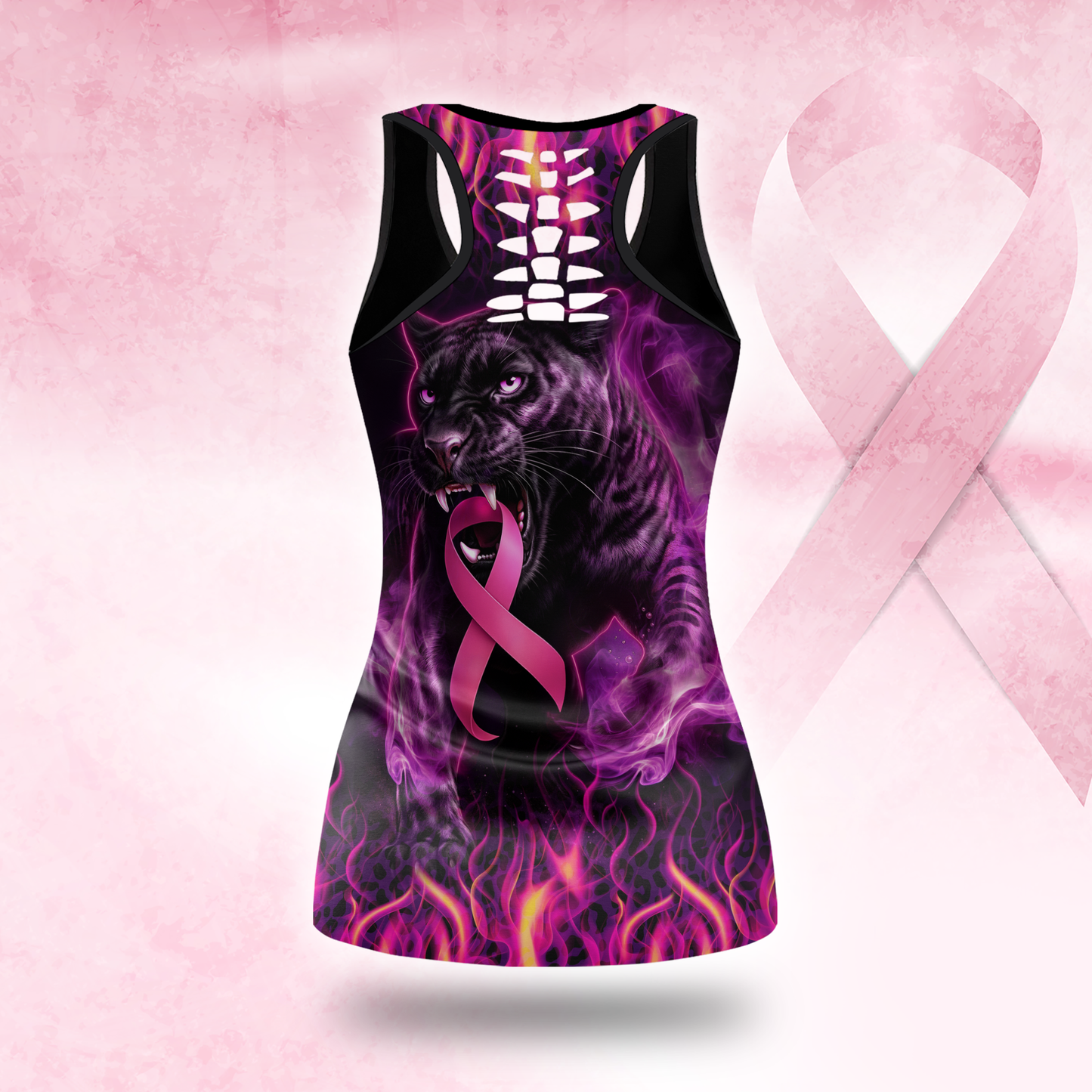 Personalized Cancer Pick The Wrong Girl - Combo Legging Tanktop Breast Cancer Awareness