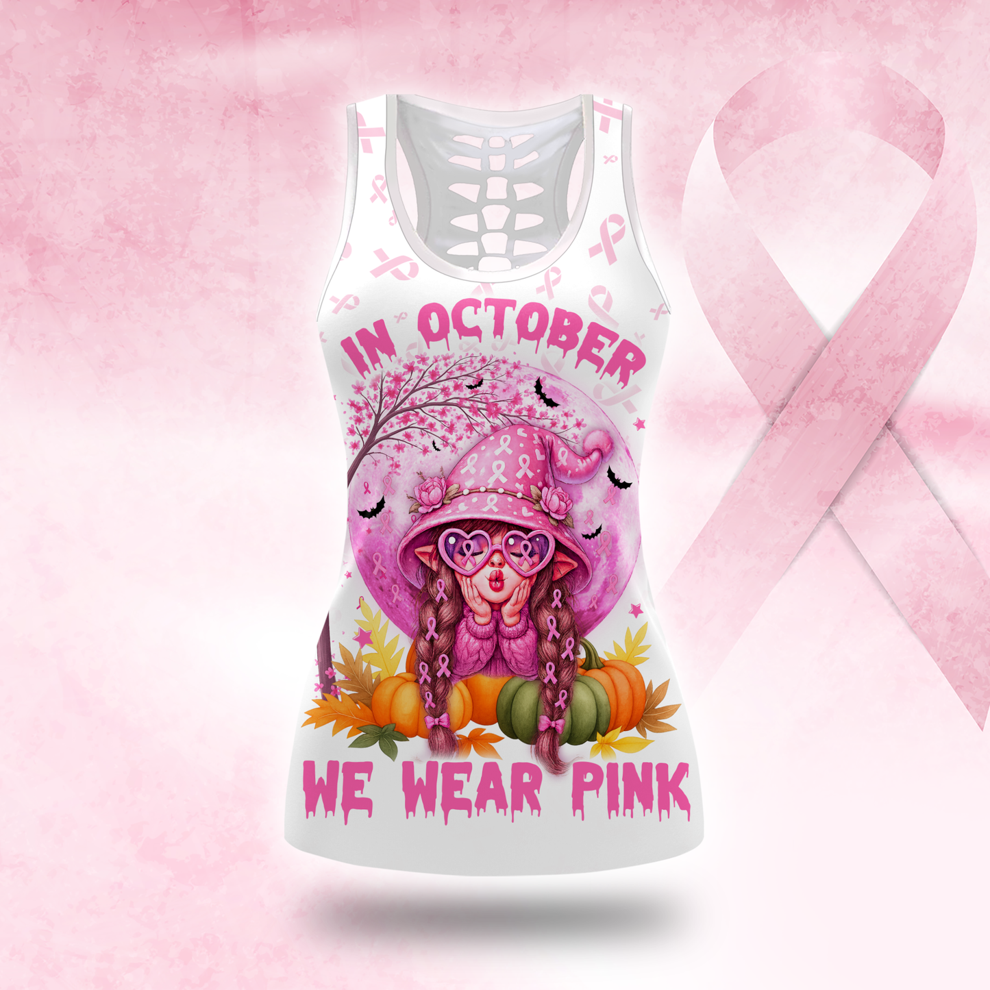 Personalized Breast Cancer Awareness Leggings Set, Custom Choo
