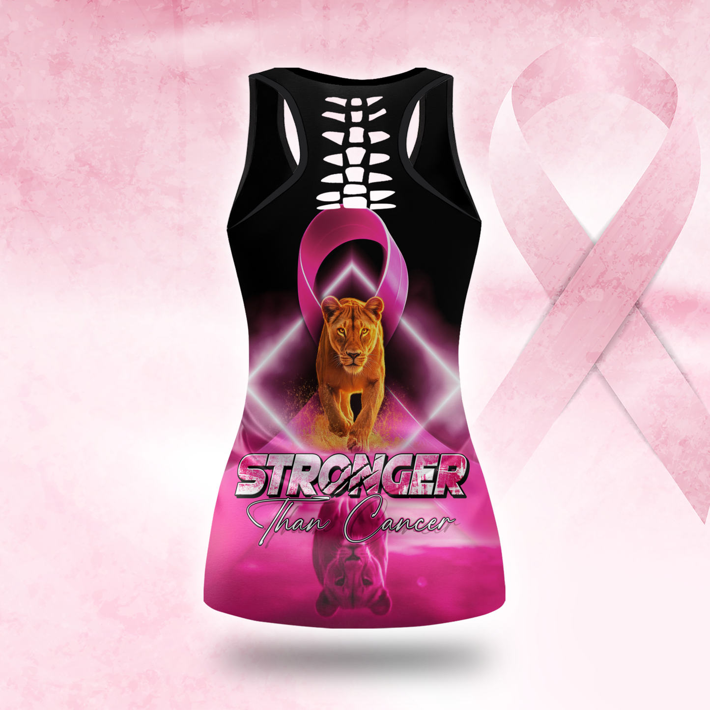 Stronger Than Cancer - Combo Legging Breast Cancer Awareness