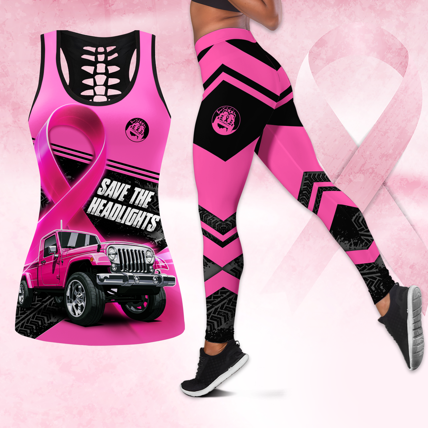 Save The Headlights - Combo Legging Breast Cancer Awareness, Custom Choo
